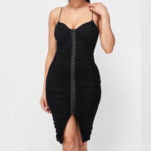 NWT Ruched Bodycon Dress with Slit (Small, Medium, Large sizes)